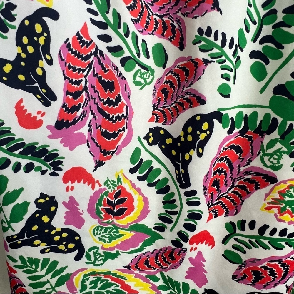CK BRADLEY Mock Neck Halter Maxi Dress Puma Cat Floral Print tropical vibrant - Picture 7 of 16
